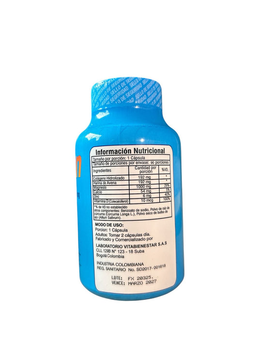 FLEXION: CLORURO DE MAGNESIO (COLÁGENO + VITAMINA D3) X100 CAPSULAS